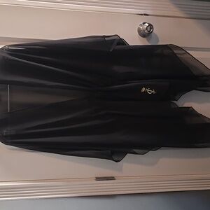 Juicy Couture Black Sheer Robe/coverup with Gold Accents